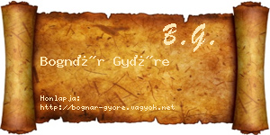 Bognár Györe névjegykártya